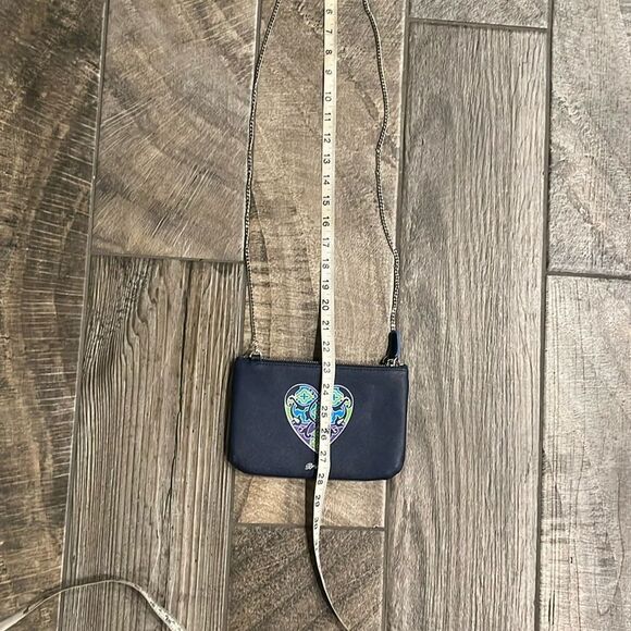 Brighton Blue Heart Design crossbody w/ silver chain handle - Picture 6 of 10